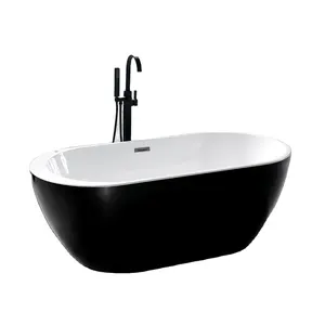 Adult Japanese Indoor Hersteller Small Deep Soaking Freistehende schwarze Acryl Kunststoff 2 Personen Badewanne