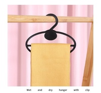 Factory Direct Supermarket Commonly Used Round Towel Hanger Plastic Scarf Hangers Black Plastic Scarf Cloth Coat Hanger