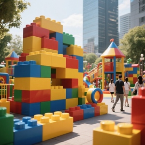 COBLOCKS personalizado ABS + UV Mall parque infantil cuadrado libre construcción bloques gigantes, DIY disponible - Product Image 3
