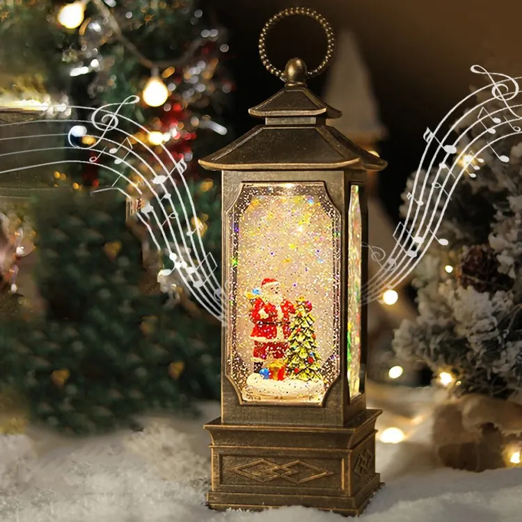Porta-lanterna decoração interna, caixa musical para natal decoração da casa