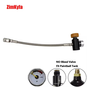 Kit adaptateur de remplissage d'air CO2 HP avec tuyau tressé de 10 pouces, manomètre 3000 psi ou 5000 psi, coupleur 8 mm compatible avec réservoir G1/2-14 - Product Image 5