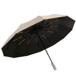 Paraguas Plegable Promocional Publicitario de 12 Varillas, Automático, de Vinilo Negro, Anti-UV, Protección Solar y contra la Lluvia, para Estudiantes - Product Image 3