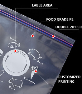 Reusable Food Storage <b>Bags</b> Durable BPA free Plastic Sandwich <b>Bags</b> Freezer <b>Zip</b> <b>lock</b> <b>Bags</b> Food Storage - Product Image 5