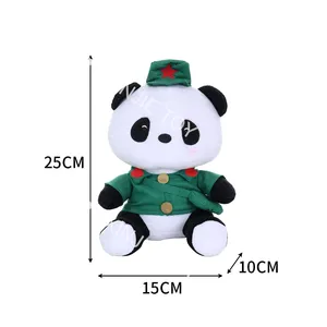 Custom Plush Doll Uniforms Soft Toys Cute Hat Panda Plush Sitting Posture Unified Panda Toy
