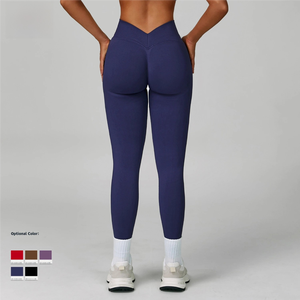 Quần tập Yoga thường ngày màu trơn cạp cao cho nữ quần tập thể dục chạy bộ co giãn bốn chiều thân thiện với môi trường khô nhanh - Product Image 2