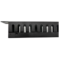1U 19in pengatur kabel Horizontal, rak dudukan saluran jari 25 Slot, pengatur kawat logam untuk kabinet Server jaringan (hitam)