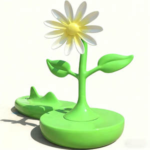 LED Lighted Durable Sunflower Bench Modern Design Waterproof & Eco-Friendly FRP/GRC Outdoor Public <b>Waiting</b> Bench for Malls Parks - Product Image 1