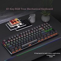 Hot Selling 87-Key RGB Illuminated Wired Mechanical Keyboard Injection Molded Keycap for Office ESports Green Axis Keyboard