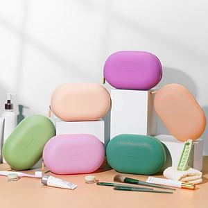 Bolsa de Aseo Portátil de Silicona de Grado Alimenticio FDA/LFGB, Impermeable y Ecológica, Bolsa de <span class=keywords><strong>Maquillaje</strong></span>, Organizador de Viaje - Product Image 5