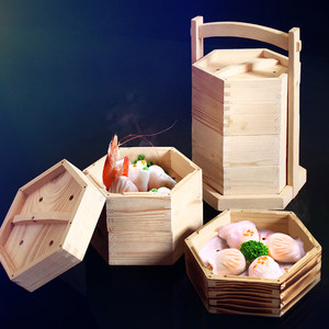 Caja de vaporera de madera portátil para cocina a gas, pequeña, estilo cantonés, para repostería, con tapa, 1.ª planta - Product Image 1