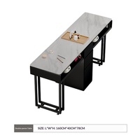 Ensemble table et chaise de manucure en cuir véritable de style japonais avec rangement pour salon de manucure - Design de luxe léger simple/double