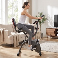 Bicicleta de Ejercicio Plegable para Ahorrar Espacio, Pantalla LCD, 10 Niveles Magnéticos, Portátil, para Entrenamiento Diario, Fisioterapia