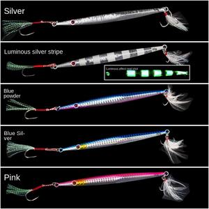 Leurre de pêche en métal <span class=keywords><strong>BEYA</strong></span>, plaque de fer pour la pêche en mer, maquereau, fumé, rouge, rapide, long, dur, 60g/80g, jigging - Product Image 2