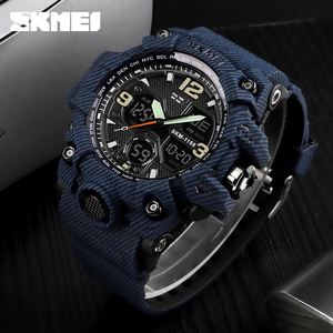 Montre-bracelet sport simple SKMEI <span class=keywords><strong>1155B</strong></span> pour homme, prix de gros, bracelet en silicone, double heure, chronographe - Product Image 4