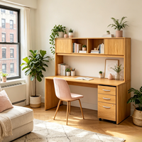 Bureau de travail moderne en bois, extensible et pliable, de qualité commerciale, avec combiné meuble de rangement mobile et cloison de séparation, pour la maison
