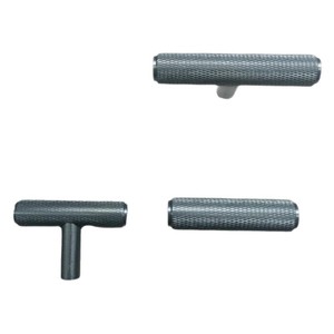 T Shaped Brass Cabinet Handles Minimalist Design Durable For <b>Wardrobe</b> Drawer Use Silver Color - Product Image 5