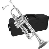 Silver Lacquered Gold BB Trumpet Instrument Nickel-plated Brass Stainless Steel Valves Professional Grade Rust Resistant Student