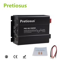Convertisseur d'alimentation pour voiture Pretiosus, onduleur à onde sinusoïdale modifiée 1000w, affichage LED, 1kw, 12v 24v vers 220v 230v