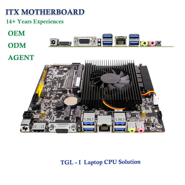 New Hot Sale Intel AlderLake-I7-12th Gen Laptop ITX Motherboard DDR4 Double Channel SATA 5G WiFi 6*USB COM Ports