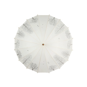 Paraguas Tradicional Chino con Mango de Madera, 16 Varillas, Apertura Manual, Protección Solar y contra la Lluvia, Paraguas de Regalo - Product Image 5