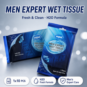 Lingettes Humides Men Expert 1x10 Emballées Individuellement H2O Rafraîchissantes OEM ODM Marque Privée Portable - Product Image 5