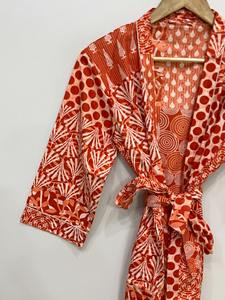 Kimono long en coton, taille unique, ample et confortable, s'adapte à toutes les tailles, environ 50 pouces, fournisseur d'Inde - Product Image 4