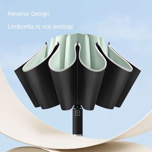 Paraguas Automático de 10 Varillas con Tira Reflectante y Diseño Luminoso, Clásico, para Publicidad Empresarial, con Logotipo Impreso - Product Image 1
