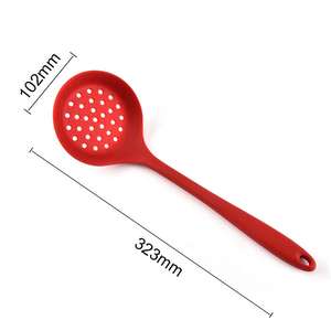 Long Handle <span class=keywords><strong>Silicone</strong></span> Antiaderente Cozinha Ferramenta Colander resistente ao calor com malha Skimmer Cozinhar Filtro Colher para Alimentos - Product Image 6