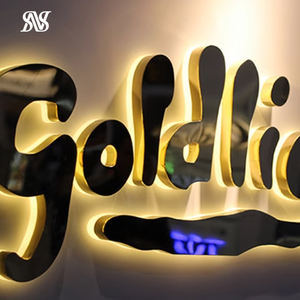 ป้ายไฟโลหะแบบมีไฟส่องด้านหลัง CE/RoHS ป้ายไฟ LED 3 มิติ โลโก้แบบกำหนดเอง ป้ายไฟ LED สำหรับร้านเสริมสวย - Product Image 1