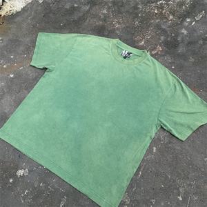 Camiseta Retro Estilo Callejero con Efecto Desgastado por el Sol, Lavada al Ácido, Personalizada, Vintage, 100% Algodón, Ligera, Tejida, Desgastada, para Hombre - Product Image 3