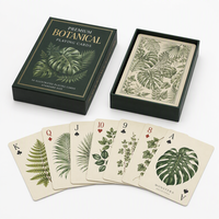Cartes à Jouer Botaniques Personnalisées Premium |   Coins arrondis, respectueux de l'environnement |   Finition en lin de luxe |   Papier Familial Minimaliste