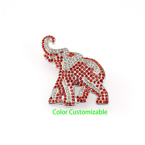 Elefante de Cristal Broche Pin Rhinestone Broche Material da Liga das Mulheres Personalizadas para Casamentos e Festas-Dongguan Jóias - Product Image 5