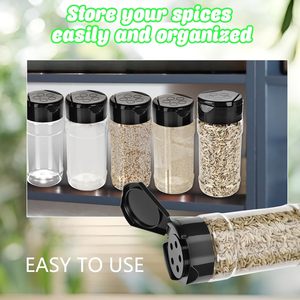 Frascos de Plástico de 100 ml para Especias, Botellas Transparentes de PET para Pimienta y Condimentos con Tapas Dosificadoras para Especias, Hierbas y Condimentos - Product Image 5