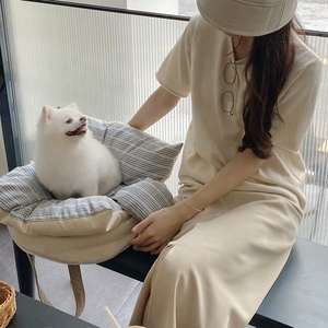 Lüks köpek yatağı evcil hayvan taşıyıcı yatak taşınabilir köpek seyahat çantası yavru çanta su geçirmez köpek kolu çanta cepler ile - Product Image 2