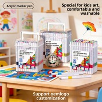Marqueur acrylique professionnel, stylo aquarelle à pointe souple, effaçable, plusieurs couleurs, pour les élèves du primaire, adapté aux enfants