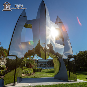 Trừu tượng tượng tượng kim loại công cộng gương thép không gỉ lớn tên lửa điêu khắc - Product Image 3