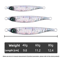 Leurre de pêche en métal pour sardines 40g/60g/80g, 98mm-124mm, à coulée rapide, en alliage de plomb, avec hameçons en option, pour la pêche en mer et en bateau