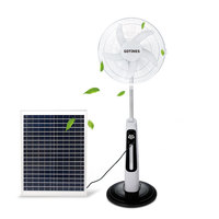 Ventilateur sur pied multifonctionnel alimenté par énergie solaire de 16 pouces AC DC Rechargeable 20W Panneau solaire LED Télécommande de chargement de téléphone