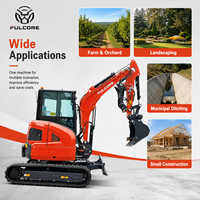 Mini-excavatrice FULCORE de 3,6 tonnes facile à utiliser avec moteur de translation de marque et performances stables pour les opérations agricoles