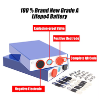 Baterai Lithium ion 3.2v Lifepo4 105ah Grade A sel baterai untuk DIY 12v 24v 48v Pak baterai RV troli Golf