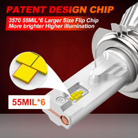GESLLA Bombillas LED de Alta Potencia de 110W para Faros Delanteros para X5 A4 A3 Matiz H4 H7 12000LM IP68 Impermeables para Automóviles