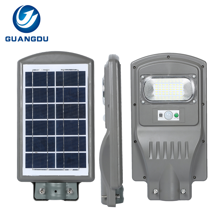 Alto lumen ip65 impermeable al aire libre 20w 40w 60w integrado todo en una luz de calle solar llevada