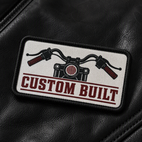 Écusson de club moto personnalisé en chenille, insignes pour gilets de motard, détails lettres universitaires, fixation auto-agrippante, vente en gros professionnelle
