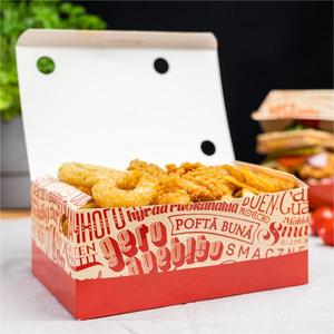Papel de comida rápida Coreana de grado alimenticio para llevar personalizado Hot Dog <span class=keywords><strong>Restaurant</strong></span> To Go Caja de embalaje de hamburguesa de pollo frito - Product Image 1