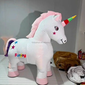 Costume de mascotte de <span class=keywords><strong>licorne</strong></span> arc-en-ciel géante gonflable pour fête d'anniversaire, décoration de cosplay - Product Image 2