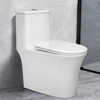 Ustensiles sanitaires à double chasse de style moderne Toilette de salle de bain Pièce unique en céramique avec siphon en S Drainage