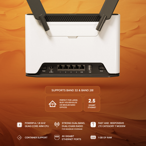 Routeur sans fil MikroTik Chateau LTE7 Ax avec prise en charge WEP/WPA, QoS, double bande 2,4G/5G, 2 antennes externes - Marque - Product Image 4
