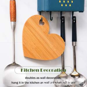 Heart Shaped Wooden Cutting <b>Board</b> Natural Wood Color Solid Wood For Fruit <b>Pastry</b> Serving Platter Round Shape Household Kitchen - Product Image 3