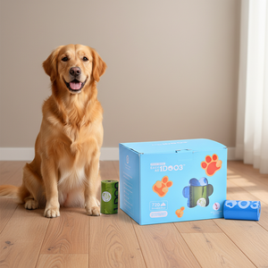 Bolsa para excrementos de perro, ecológica, biodegradable, de dibujos animados, de lujo, simple, con logo impreso personalizado, portátil, duradera e impermeable, en oferta. - Product Image 1
