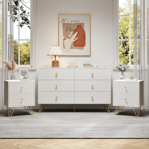 <span class=keywords><strong>Commode</strong></span> à 6 tiroirs avec poignées dorées, grand rangement, armoire moderne européenne, organiseur de tiroirs, rangement blanc, chambre à coucher, salon - Product Image 6